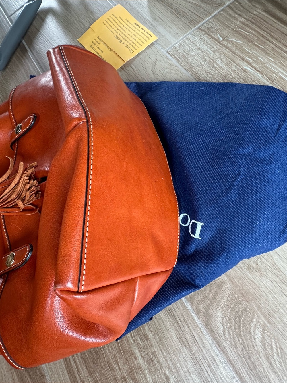 Dooney & Bourke Florentine Leather drawstring Distinguished Tassel Accents - Picture 6 of 12